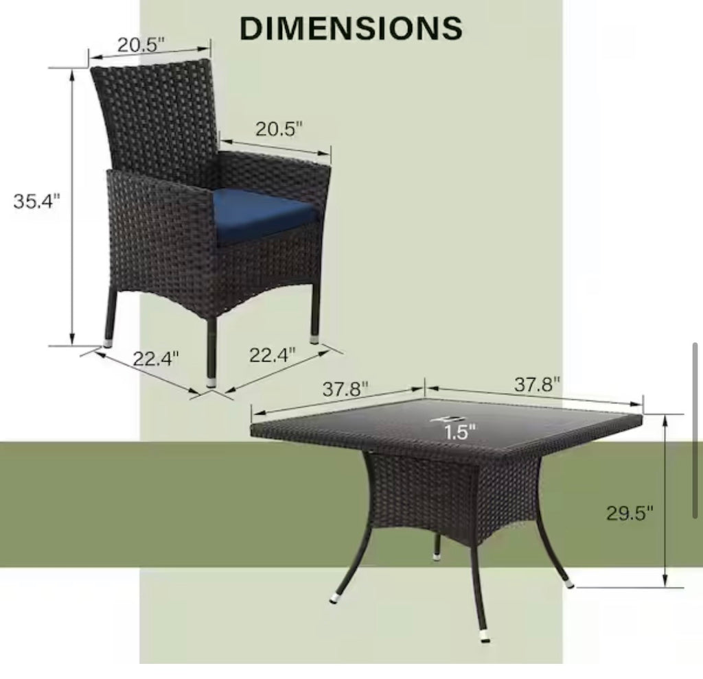 10-Piece Wicker Patio Outdoor Dining Set with Glass Tabletop