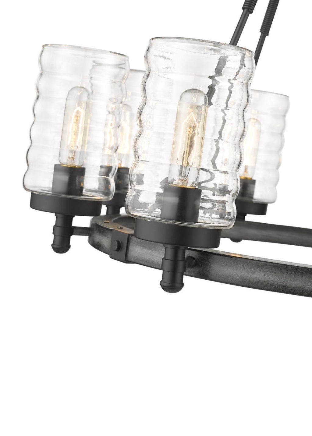 Z-Lite Tahoe Craftsman Ashen Barnboard 8 Light Outdoor Pendant