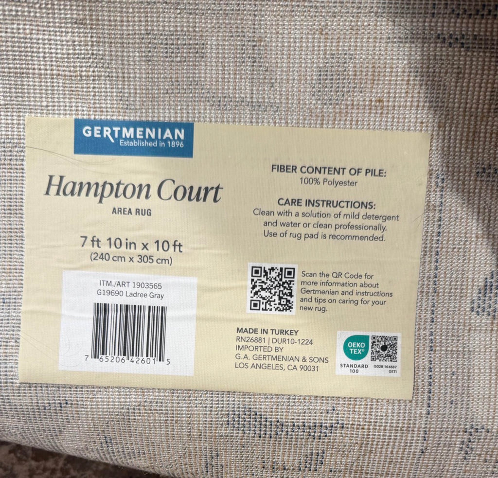 Hampton Court Area Rug  8x10 Ladree Gray