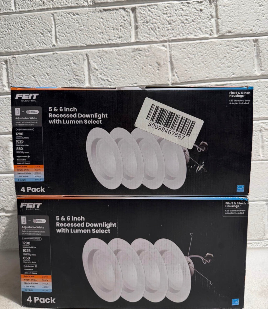 5/6 in. 1290 Lumens Recessed Light 4 pack
