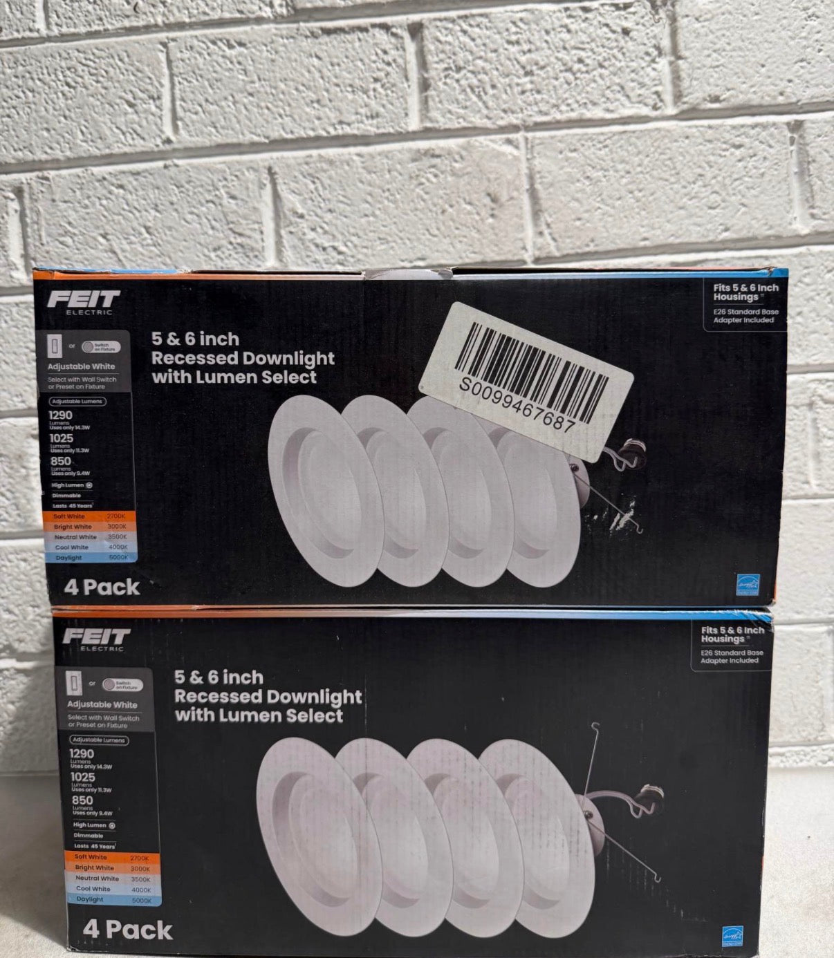 5/6 in. 1290 Lumens Recessed Light 4 pack