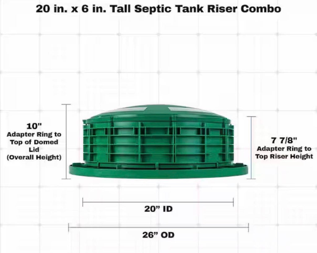 20 in. x 6 in. Tall Septic Tank Riser Combo