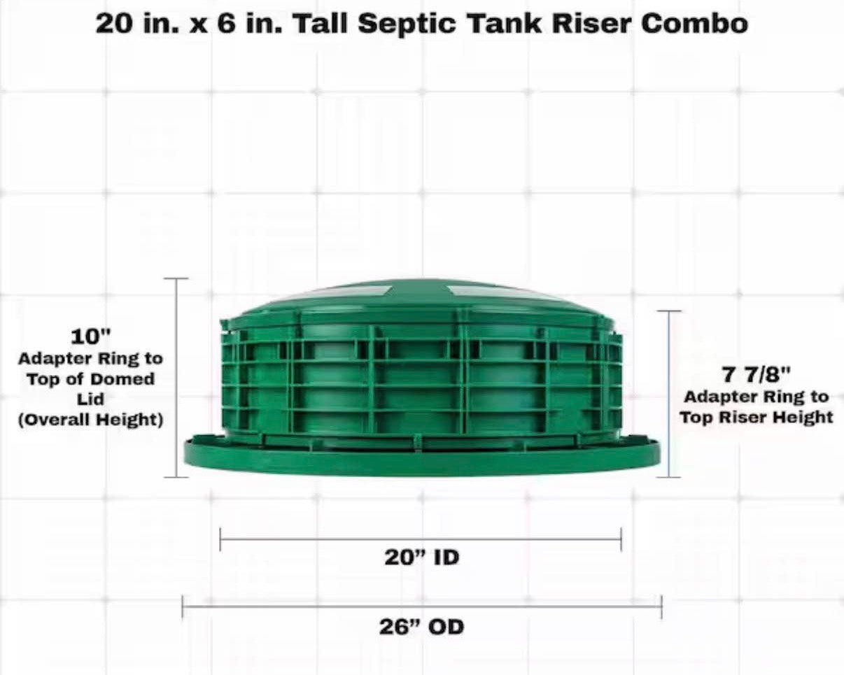 20 in. x 6 in. Tall Septic Tank Riser Combo