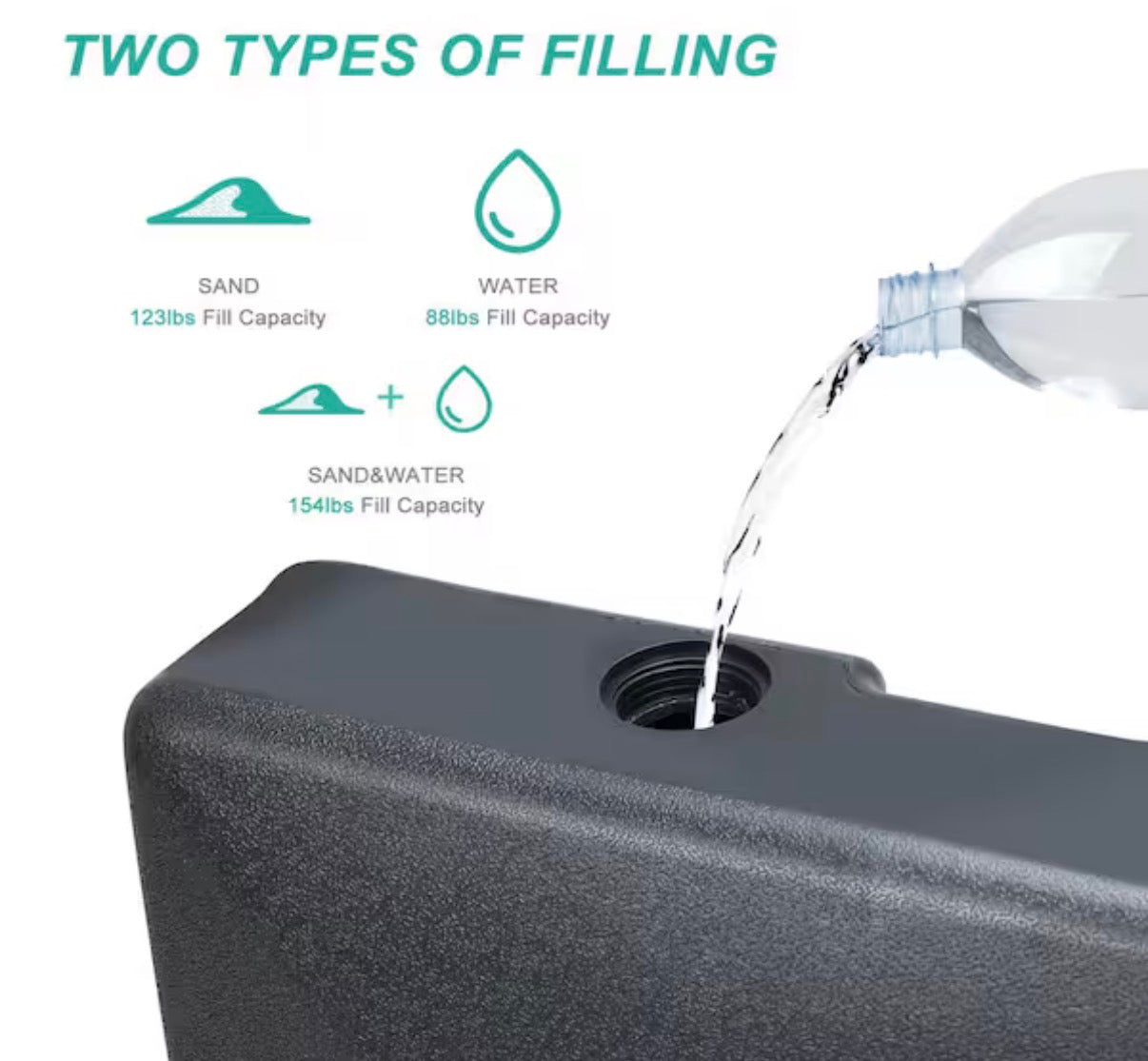 100 lbs. Plastic Patio Umbrella Base with Wheels