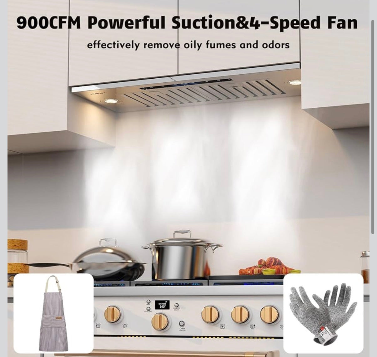 36 Inch Range Hood Gesture & Touch Control