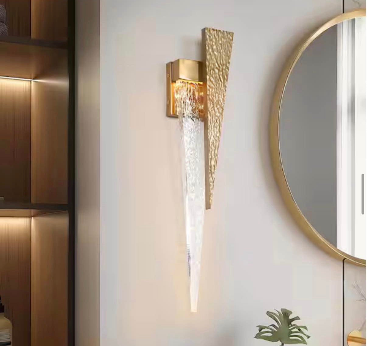 1-Light Gold LED Triangle Wall Sconce