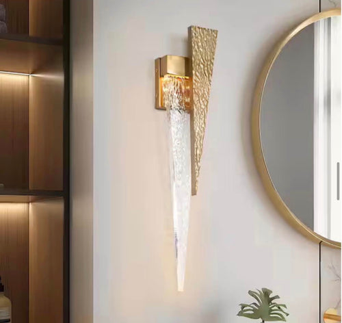 1-Light Gold LED Triangle Wall Sconce