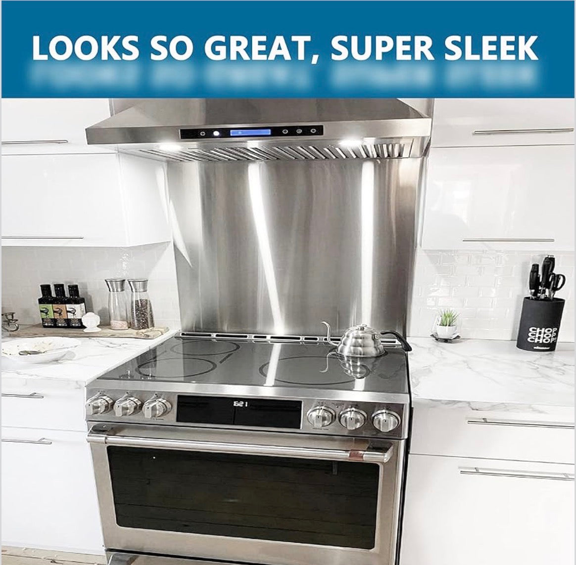 24" By 30" Stainless Steel Stove Backsplash Splatter Guard
