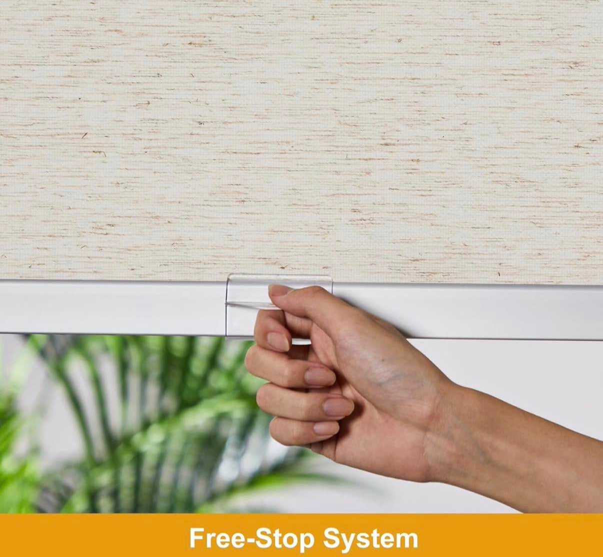 34.5" W x 64" H Free-Stop Cordless 100% Blackout Roller Blinds