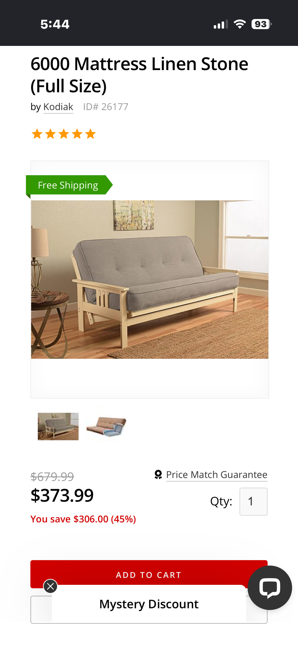 6000 Mattress Linen Stone (Full Size)