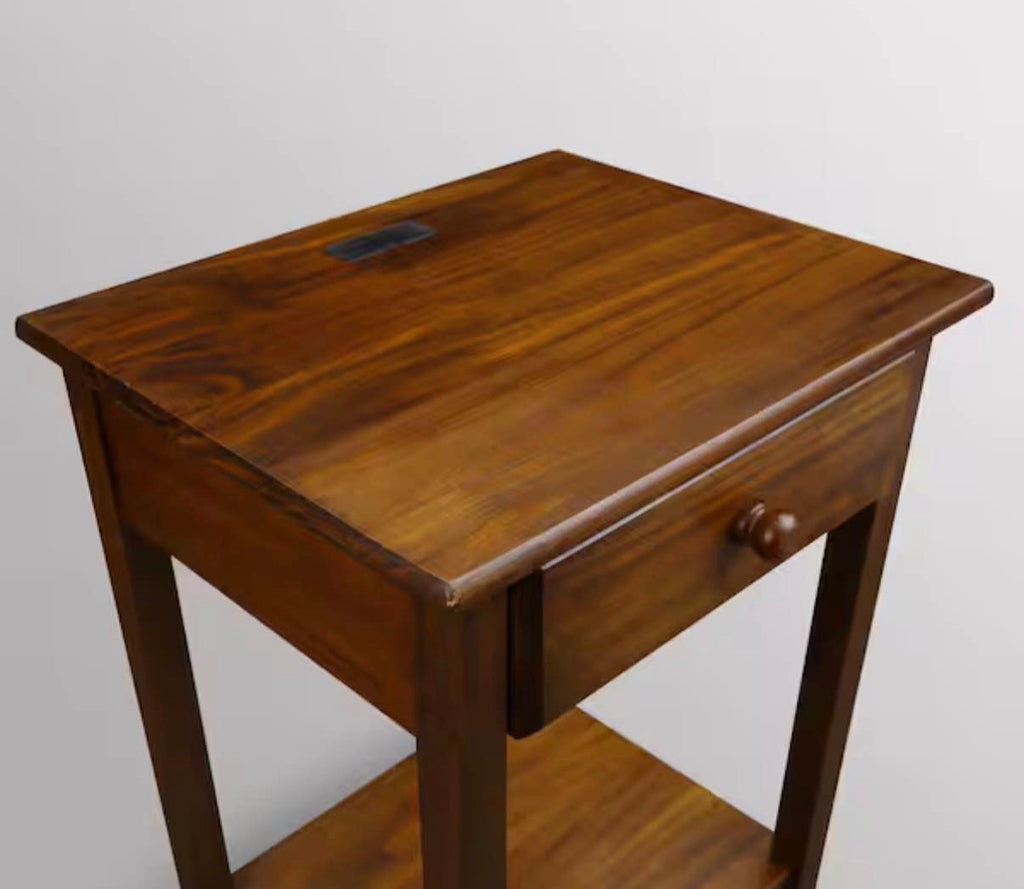 Night Owl Brown  Nightstand with USB Port