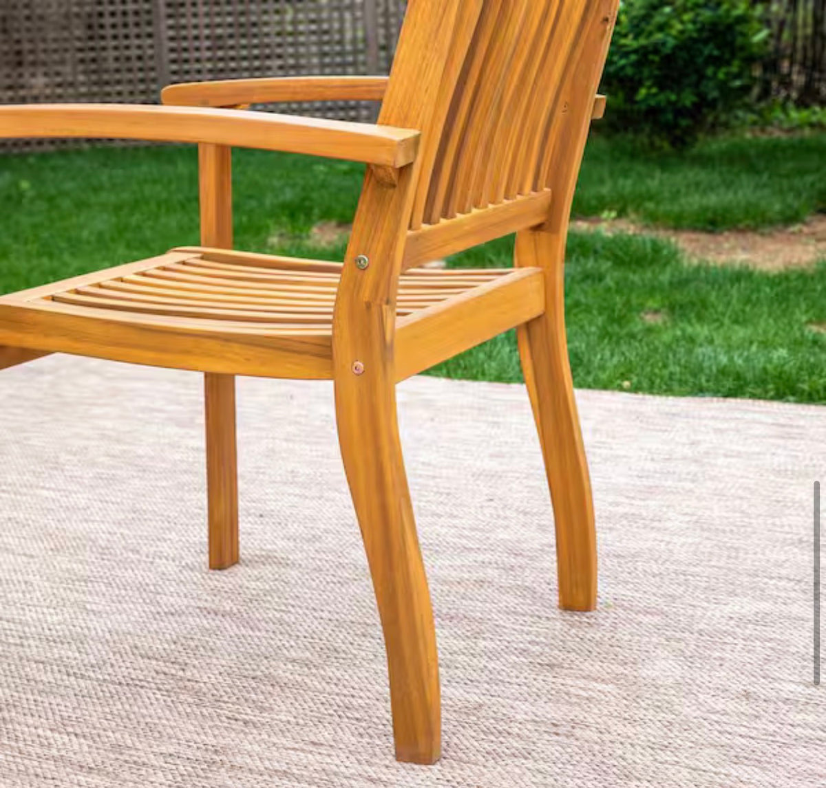 Brown Acacia Wood Patio Dining Chairs (2-Pack)