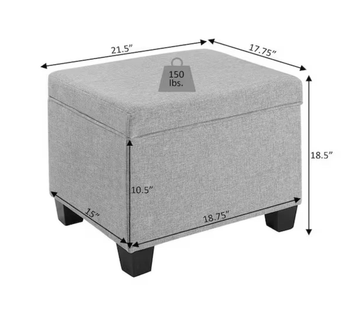 Madison Paisley Fabric Storage Ottoman