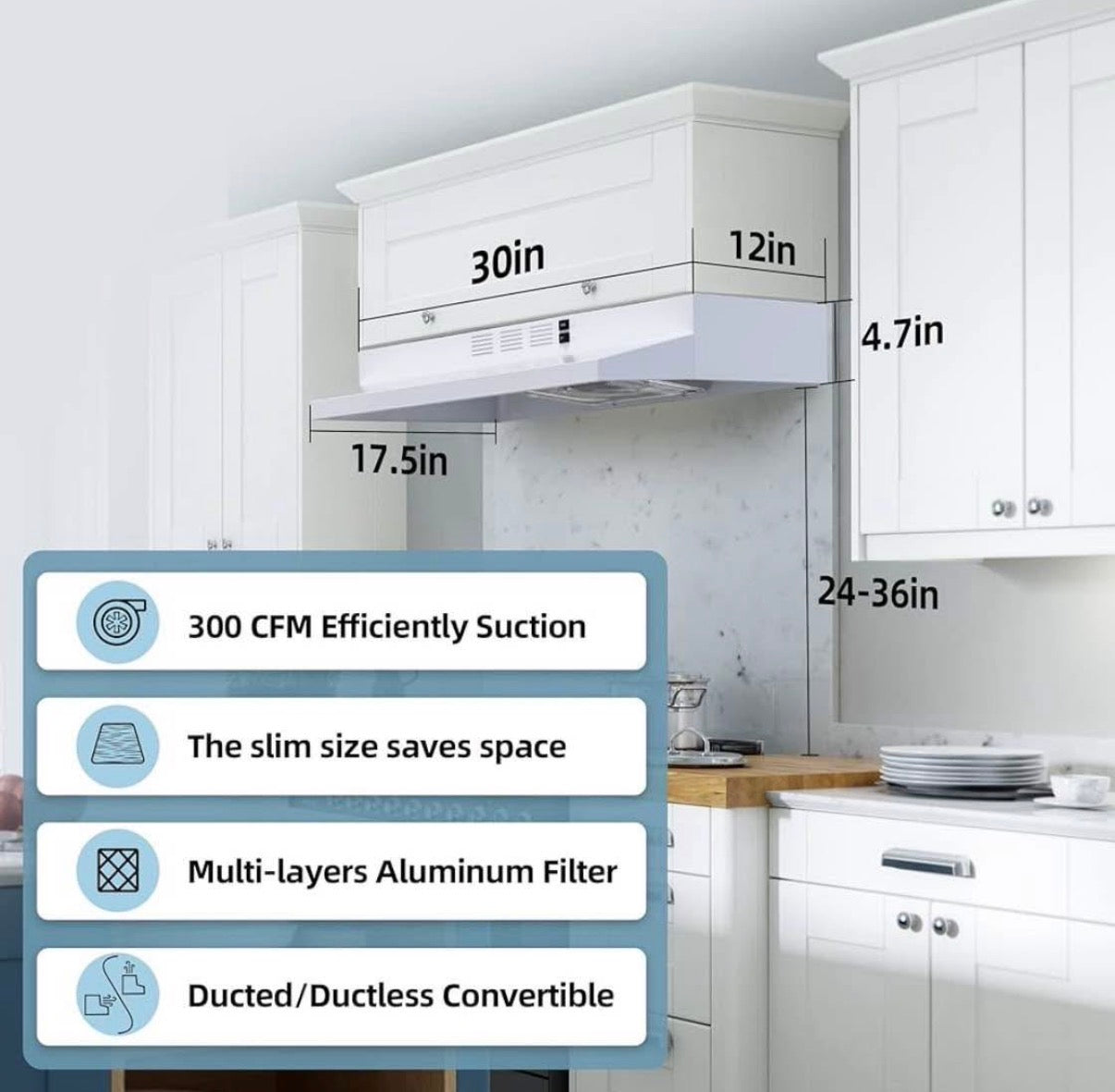 Range Hood 30 inch Under Cabinet