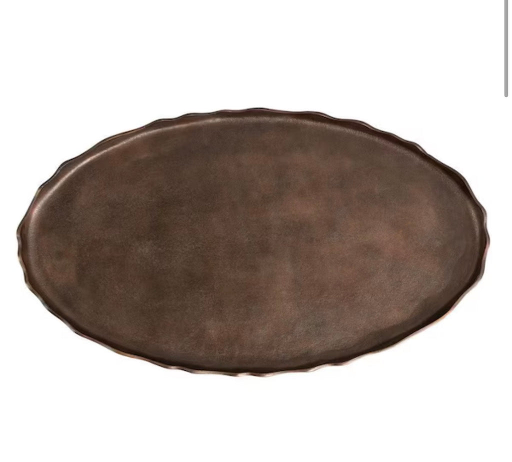 Alessia 33.5 in. Bronze Oval Metal Coffee Table