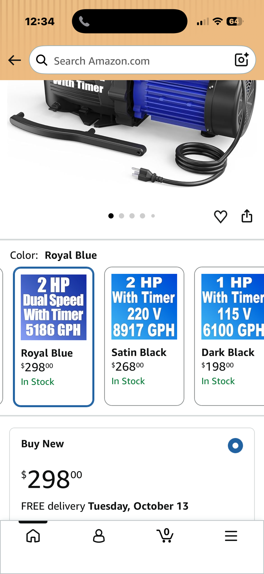2HP In/Above Ground Pool Pump Dual Speed