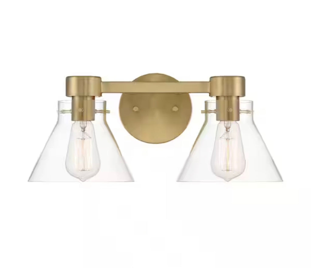 Willow Creek 16.5 in. 2-Light Brushed Gold Contemporary Vanity Light