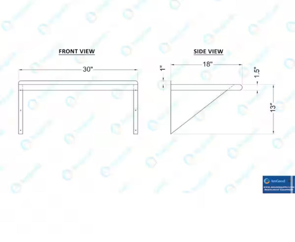 18 in. x 30 in. Stainless Steel Wall Shelf Kitchen