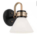 Farum  Black with Champagne Bronze Bathroom Wall Sconce Light