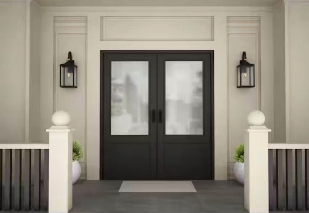 26 in. 1-Light Outdoor Wall Lantern with Clear Seeded Glass
