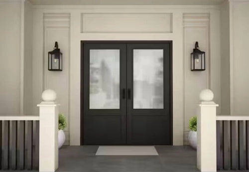 26 in. 1-Light Outdoor Wall Lantern with Clear Seeded Glass