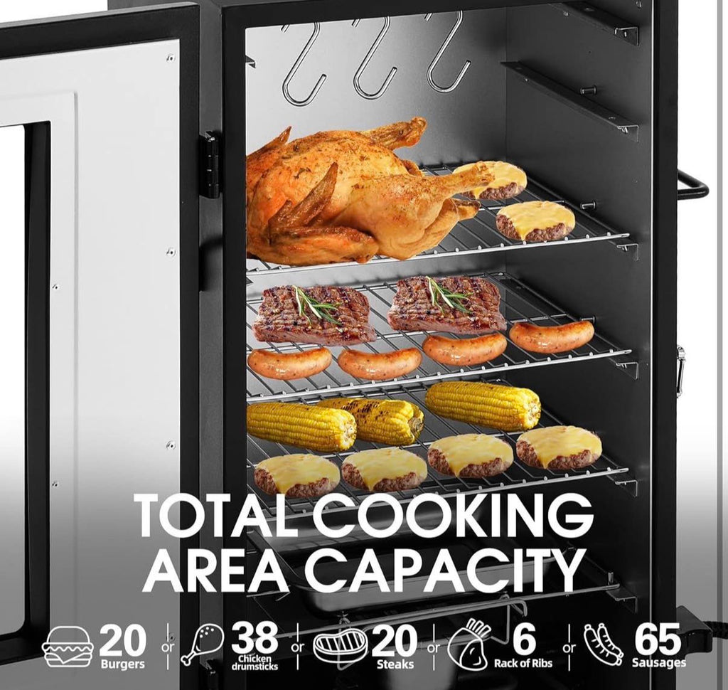 28-Inch Analog Electric Smoker With 3 Chrome-plated Smoking Racks