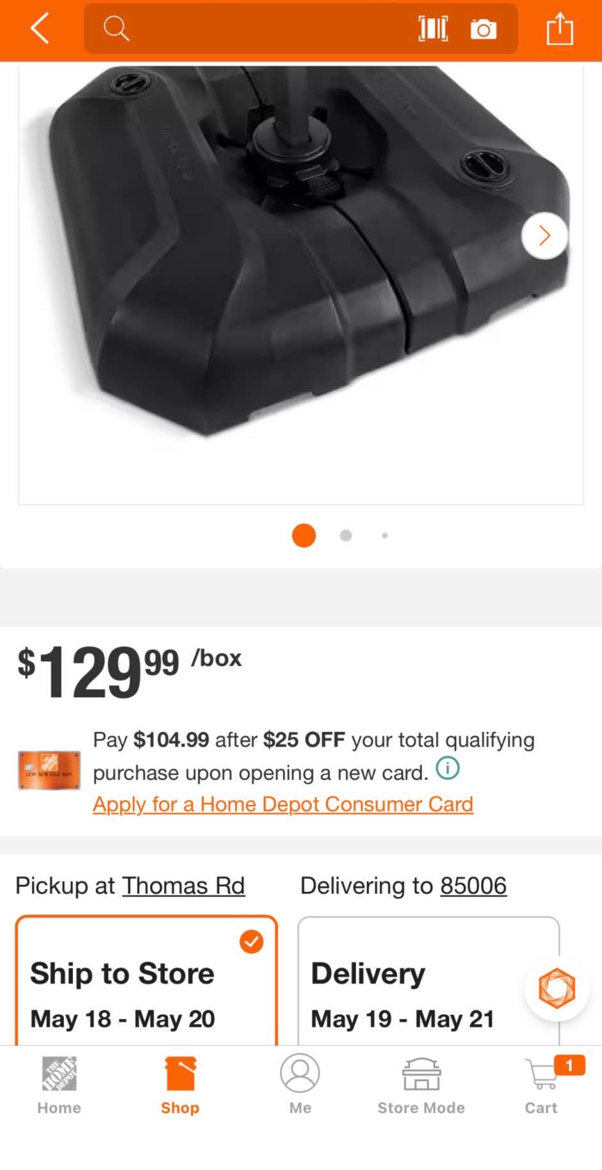 Patio cantilever umbrella base