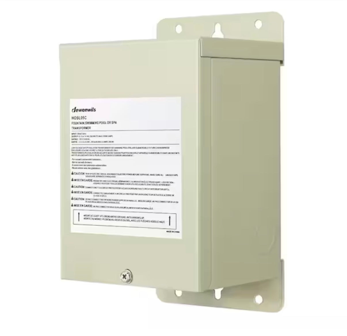 Multi-tap Low Voltage 300-Watt Metal Pool Light Transformer