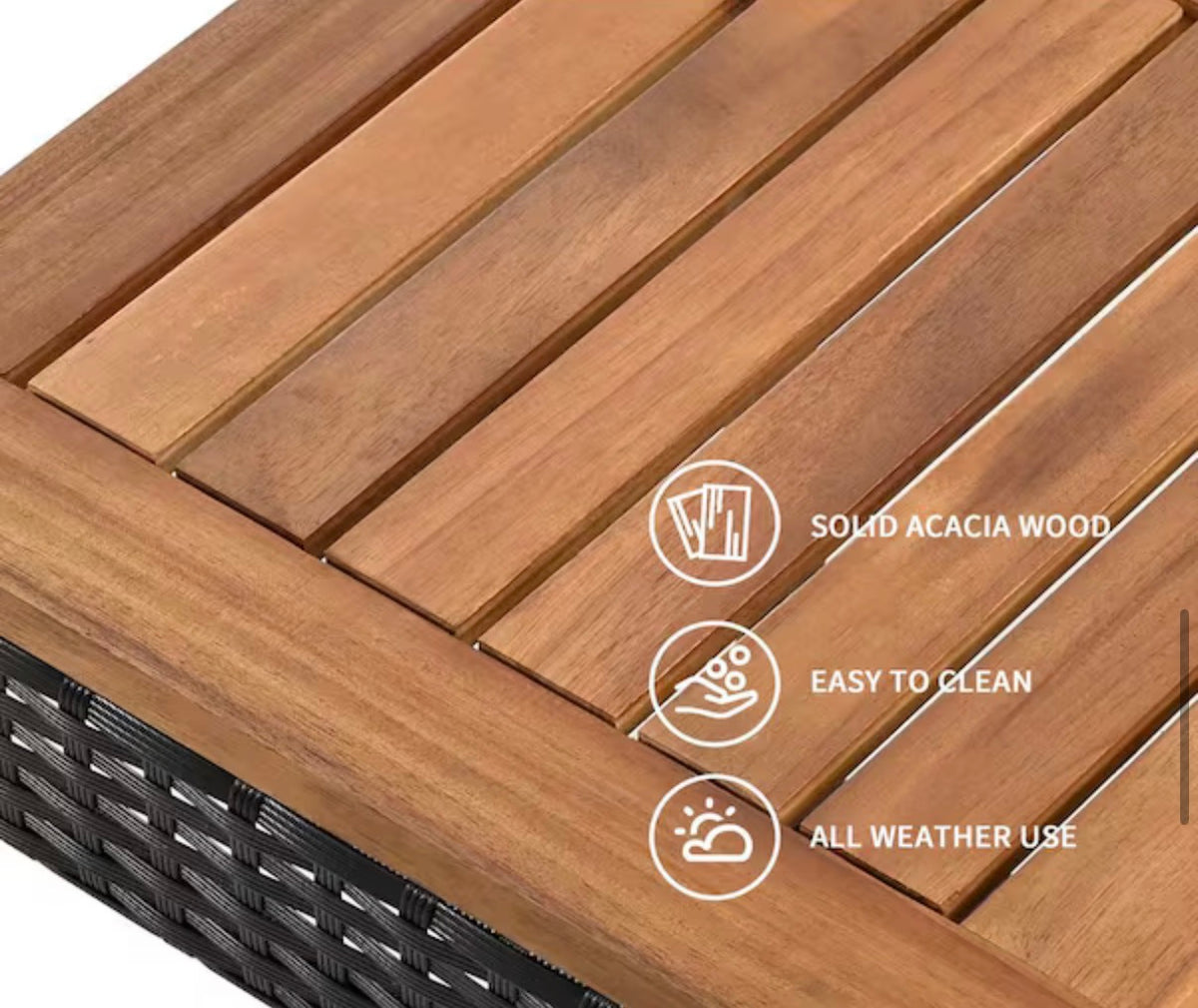 5-Piece Wood Outdoor Dining Set Bar