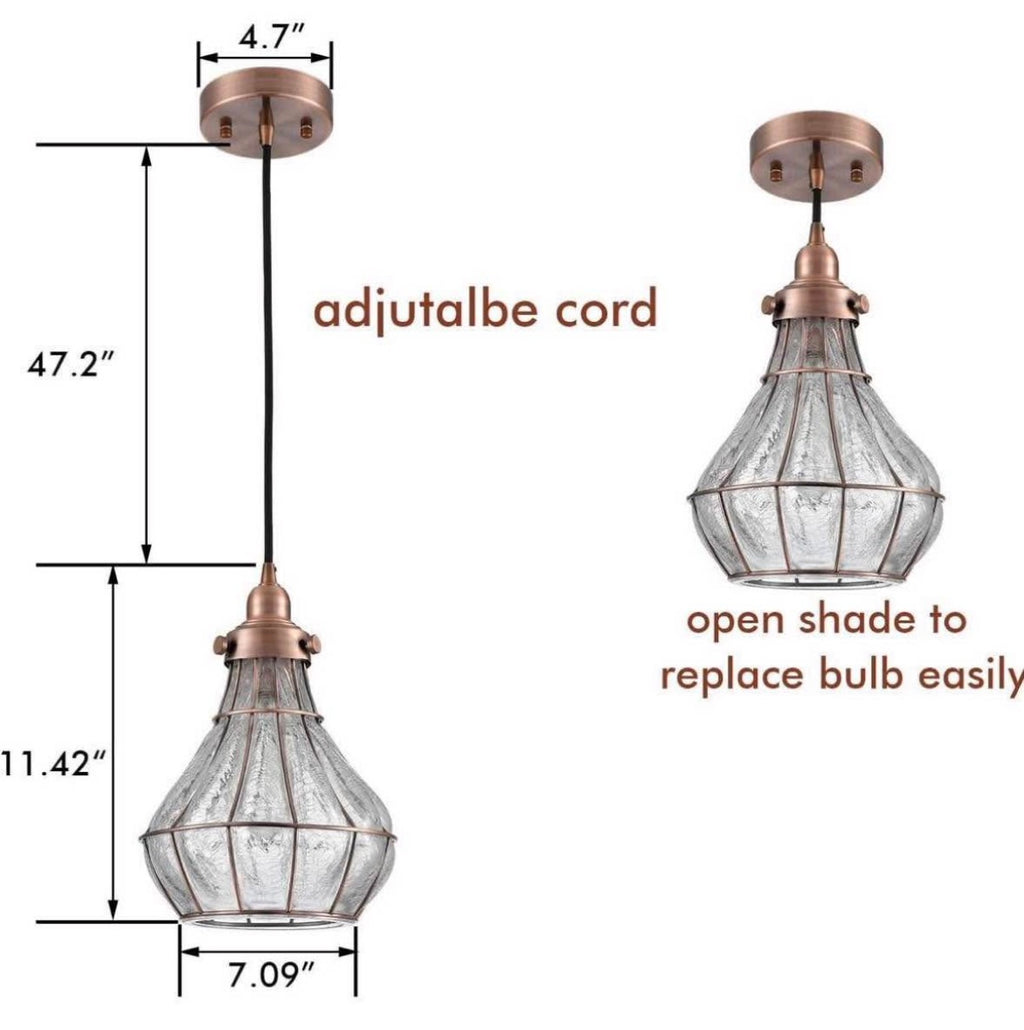 Vintage Wire Cage Ceiling Pendant Light