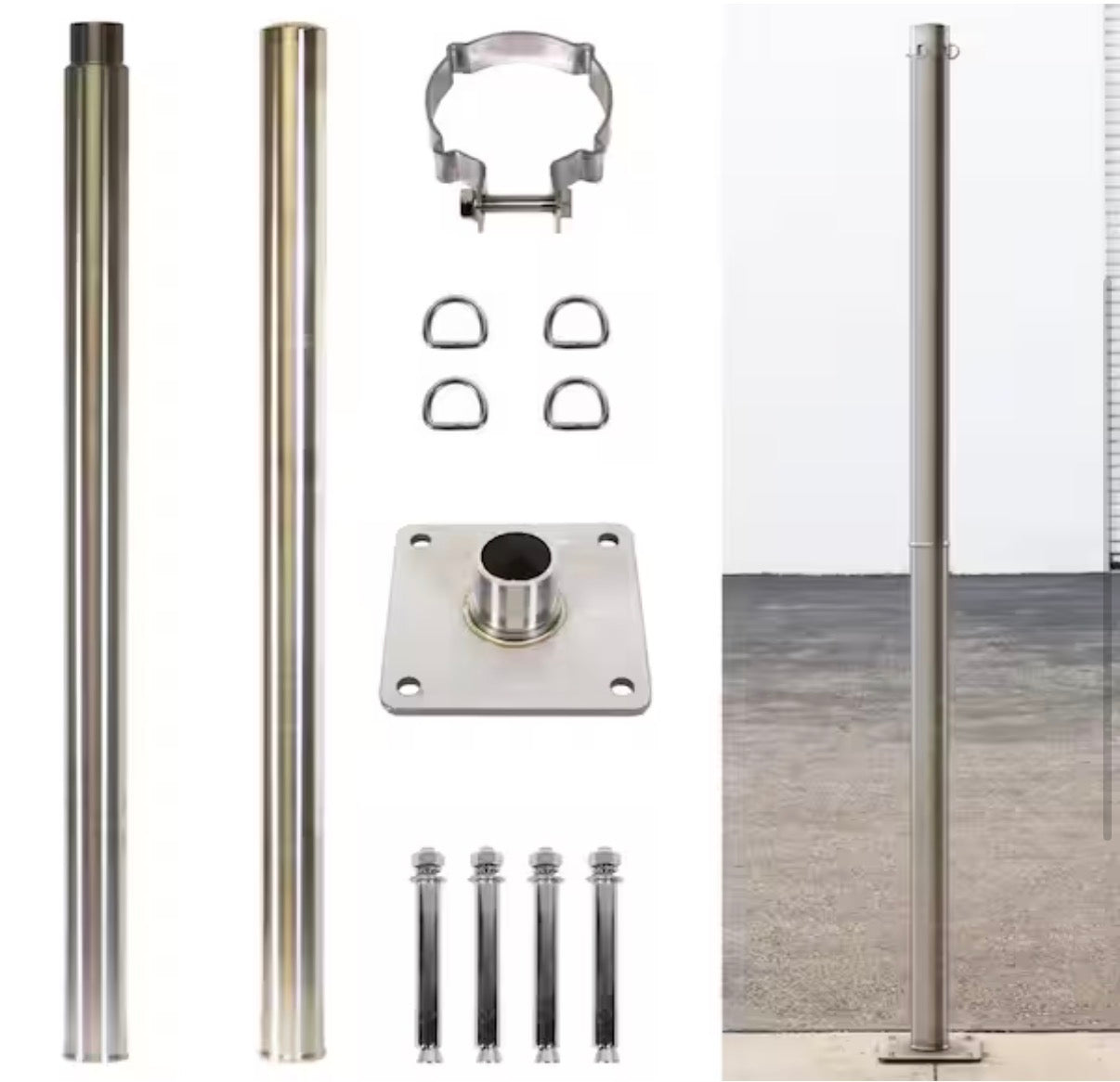 8 ft. Stainless Steel Pole and Kit for Sun Shade Sails