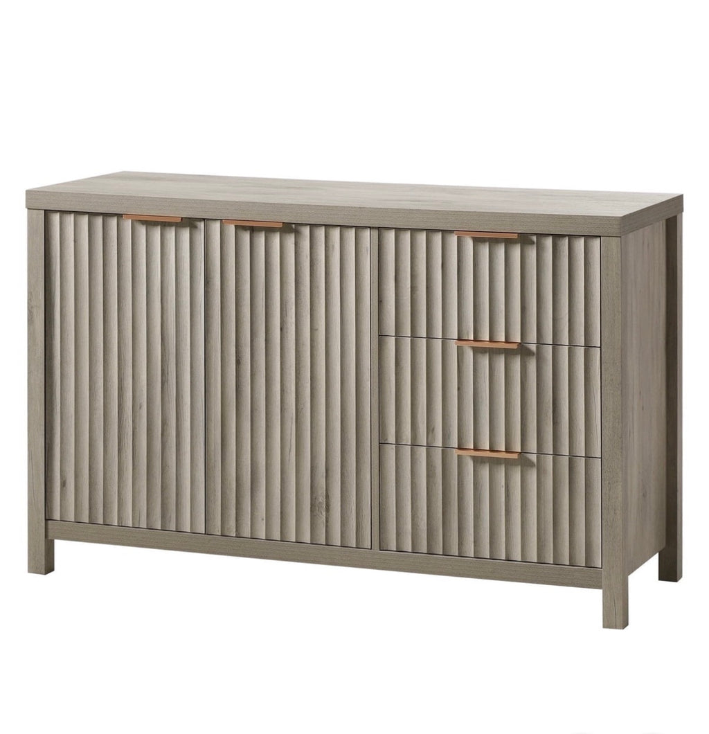 Fluted Sideboard Buffet with Adjustable Shelf