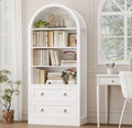 69.7"H Arched Bookcase With 2 Drawers