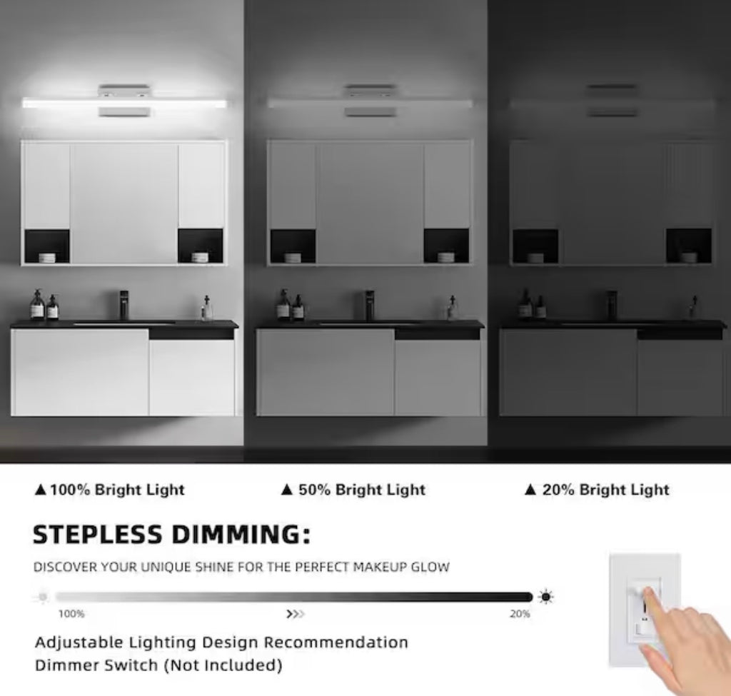 31.5 in. 1 Light Silver LED Vanity Light Bar