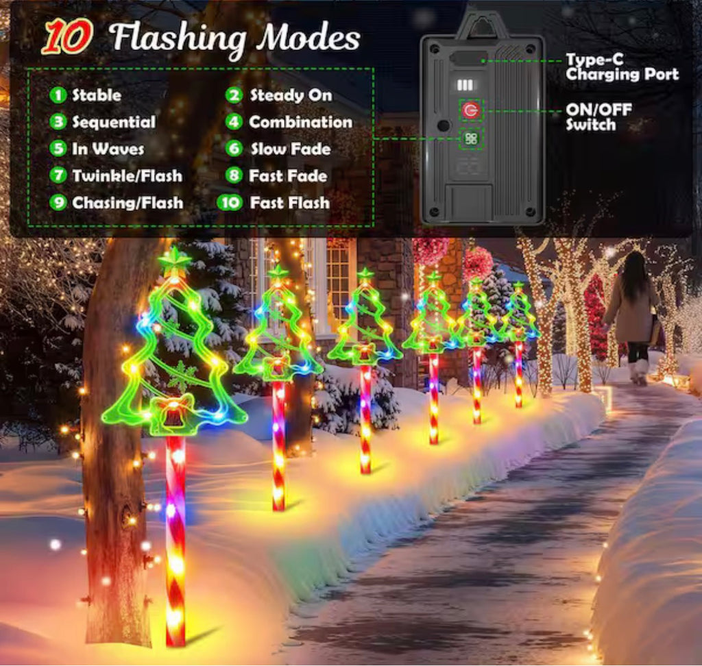 12-Pack Christmas Solar Pathway Lights