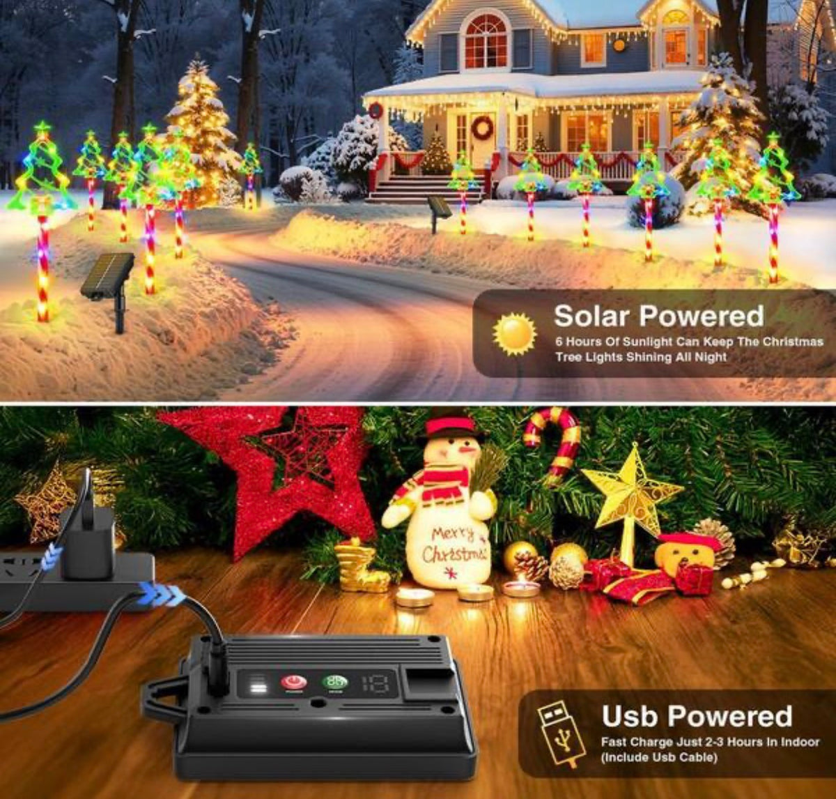 12-Pack Christmas Solar Pathway Lights
