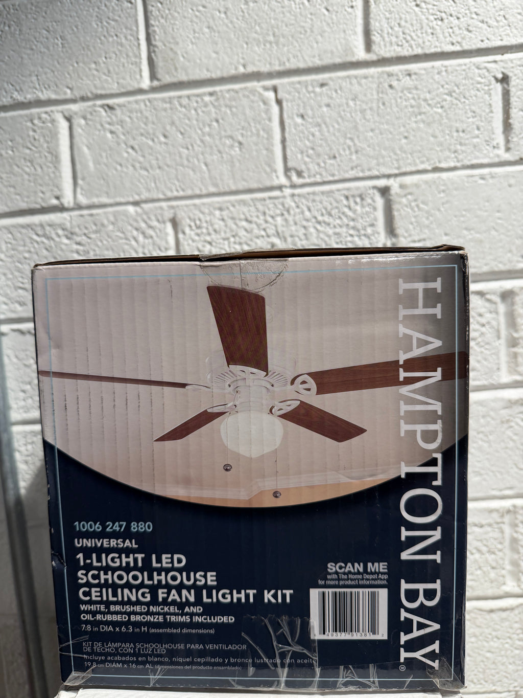 1-Light Multi-Finish Ceiling Fan Globe LED Light Kit