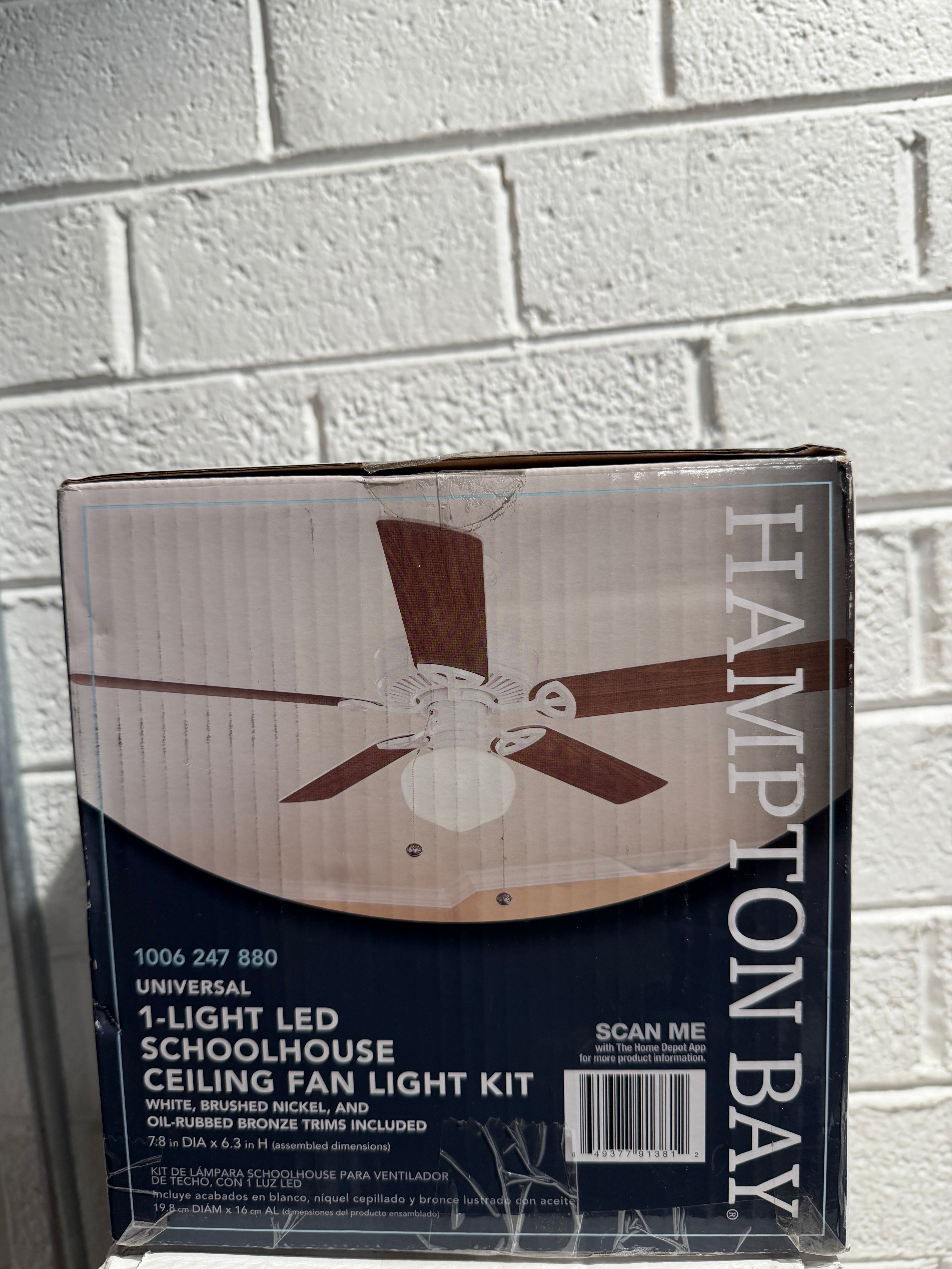 1-Light Multi-Finish Ceiling Fan Globe LED Light Kit