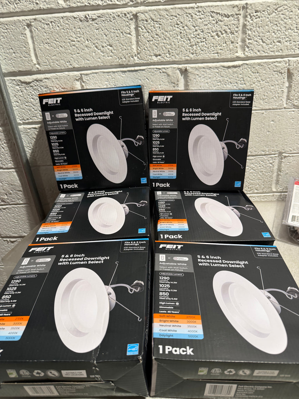 6-pack 5/6 in. Dimmable LED Recessed Light Trim Kit