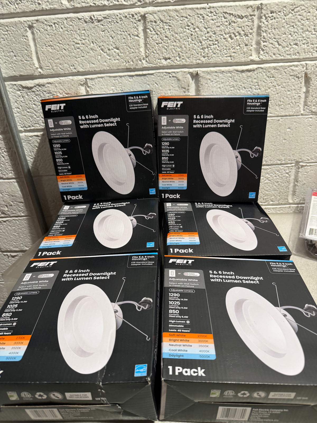 6-pack 5/6 in. Dimmable LED Recessed Light Trim Kit