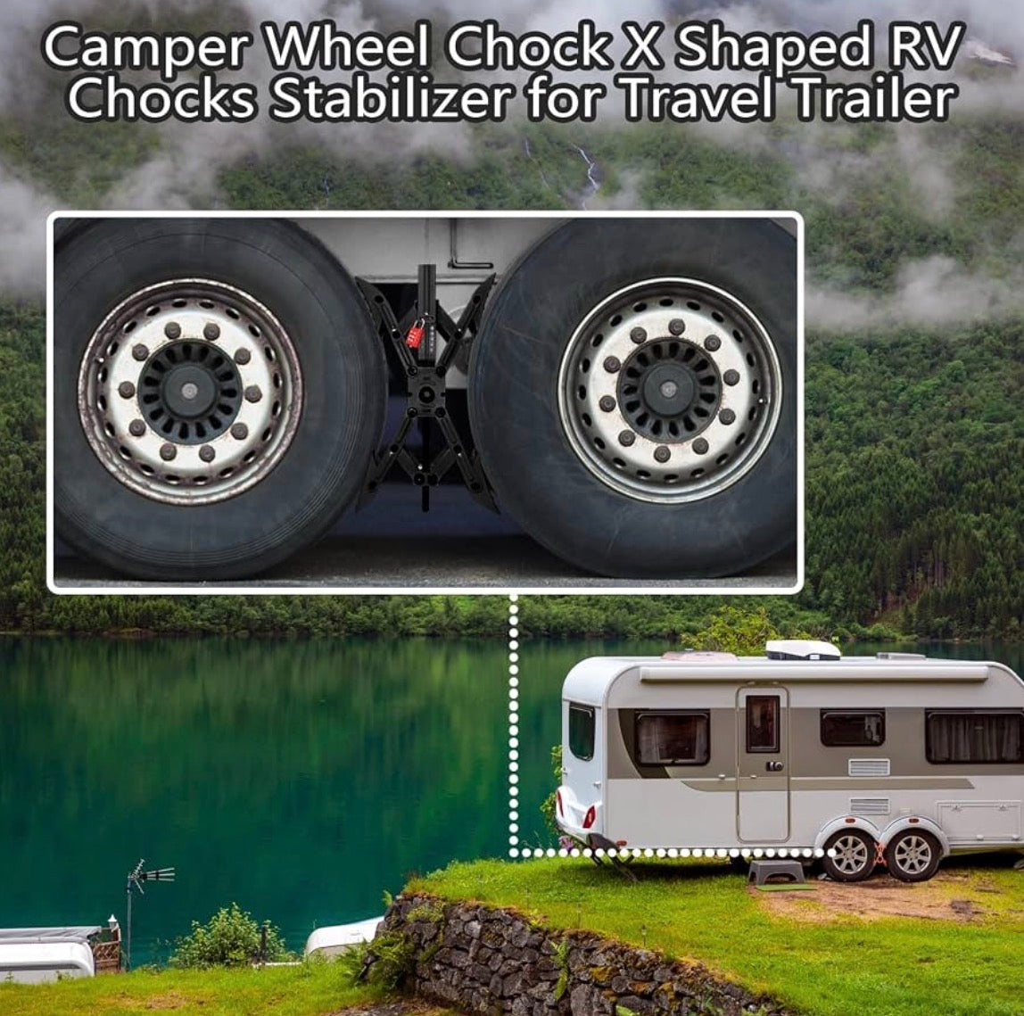 2 Sets RV Stabilizer Wheel Chock Scissor