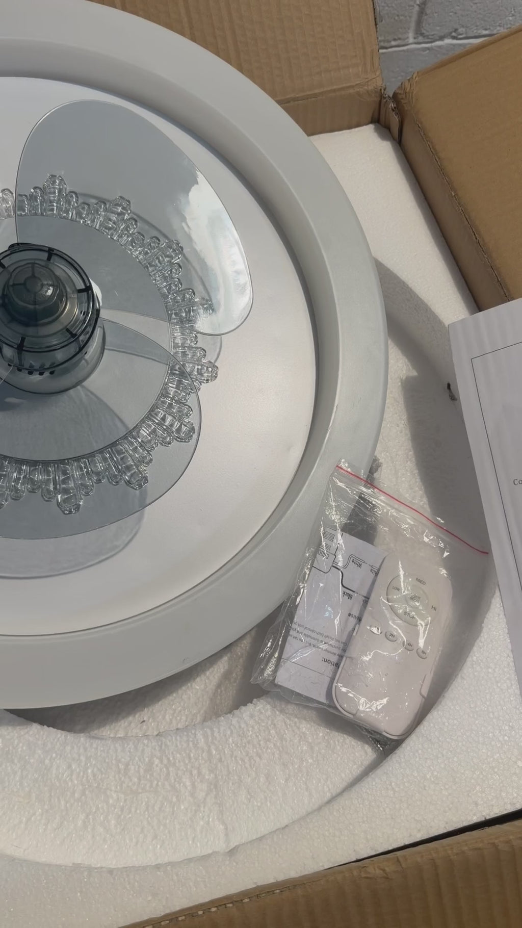 18 in. Modern Crystal Decor LED Ceiling Fan (used)